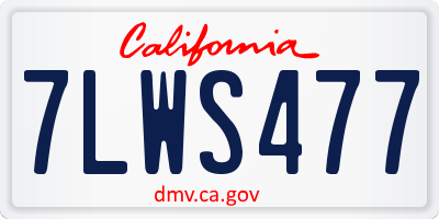 CA license plate 7LWS477