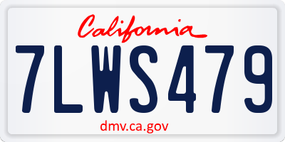 CA license plate 7LWS479