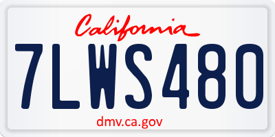 CA license plate 7LWS480
