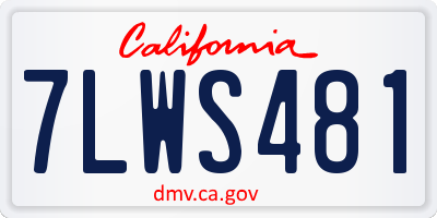CA license plate 7LWS481
