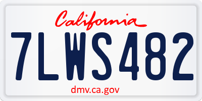 CA license plate 7LWS482