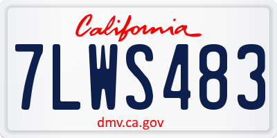 CA license plate 7LWS483