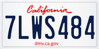 CA license plate 7LWS484