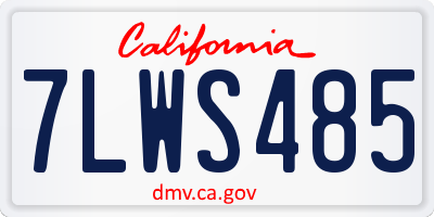 CA license plate 7LWS485