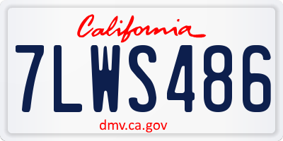 CA license plate 7LWS486