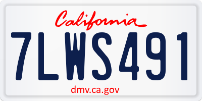CA license plate 7LWS491