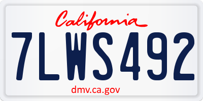 CA license plate 7LWS492
