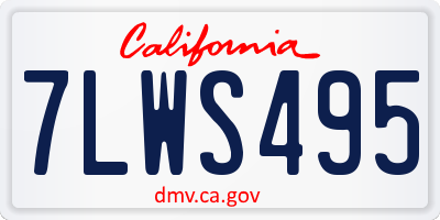 CA license plate 7LWS495