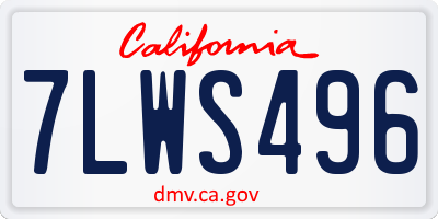CA license plate 7LWS496