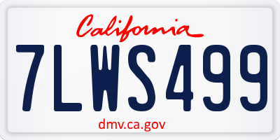 CA license plate 7LWS499
