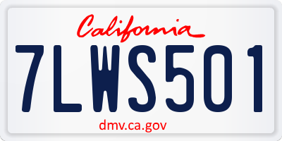 CA license plate 7LWS501