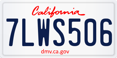 CA license plate 7LWS506