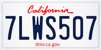 CA license plate 7LWS507