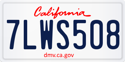 CA license plate 7LWS508