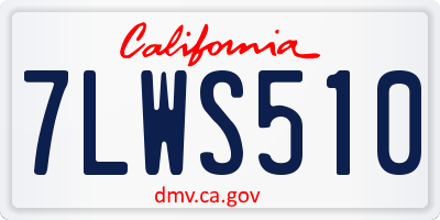 CA license plate 7LWS510