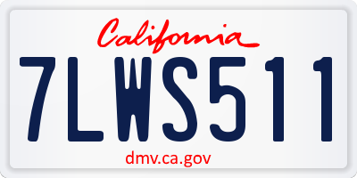CA license plate 7LWS511