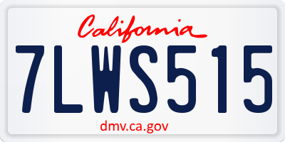 CA license plate 7LWS515