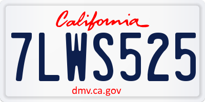 CA license plate 7LWS525