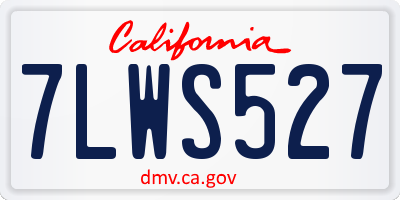 CA license plate 7LWS527