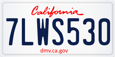 CA license plate 7LWS530