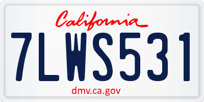 CA license plate 7LWS531