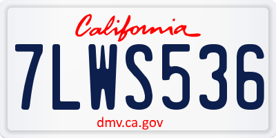 CA license plate 7LWS536