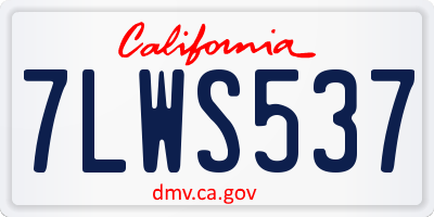 CA license plate 7LWS537