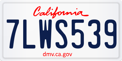 CA license plate 7LWS539