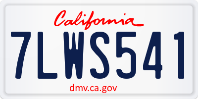 CA license plate 7LWS541
