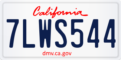 CA license plate 7LWS544