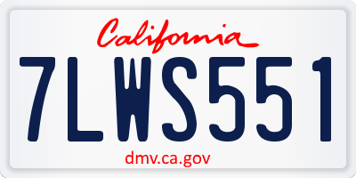 CA license plate 7LWS551