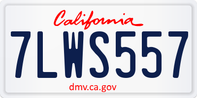 CA license plate 7LWS557