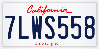 CA license plate 7LWS558