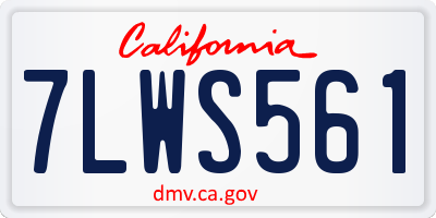 CA license plate 7LWS561