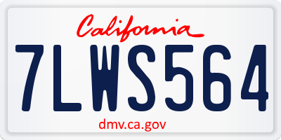 CA license plate 7LWS564