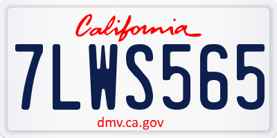 CA license plate 7LWS565