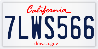 CA license plate 7LWS566