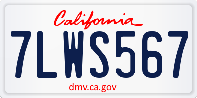 CA license plate 7LWS567