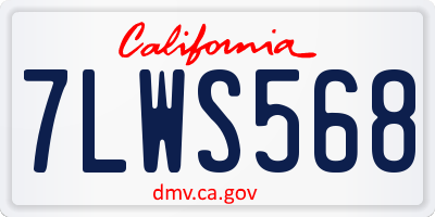 CA license plate 7LWS568