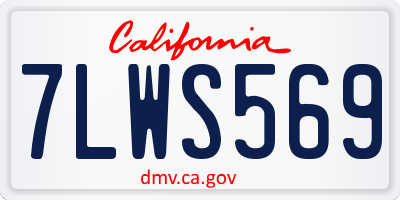 CA license plate 7LWS569