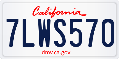 CA license plate 7LWS570