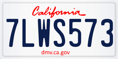 CA license plate 7LWS573