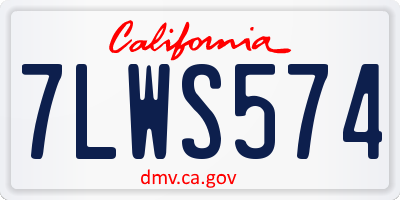 CA license plate 7LWS574