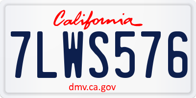 CA license plate 7LWS576