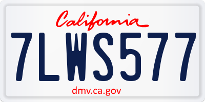 CA license plate 7LWS577