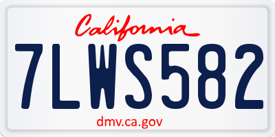CA license plate 7LWS582