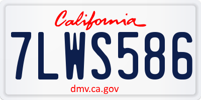 CA license plate 7LWS586