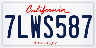 CA license plate 7LWS587