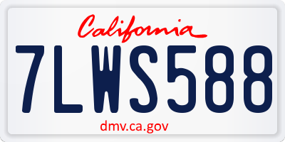 CA license plate 7LWS588