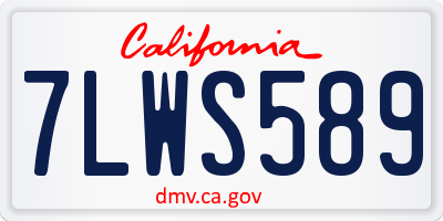 CA license plate 7LWS589